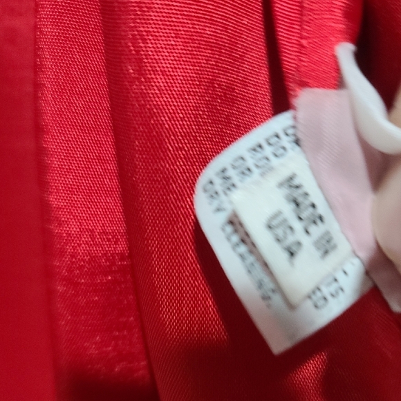 Angelica For Mary Kay Bold Red Jacket Blazer 12 Tall PTP 20 - Picture 11 of 11